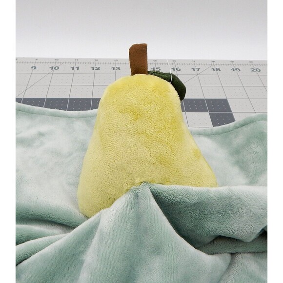 Rene Rofe Baby Pear Security Blanket Green White Striped Velour Lovey - Picture 5 of 10
